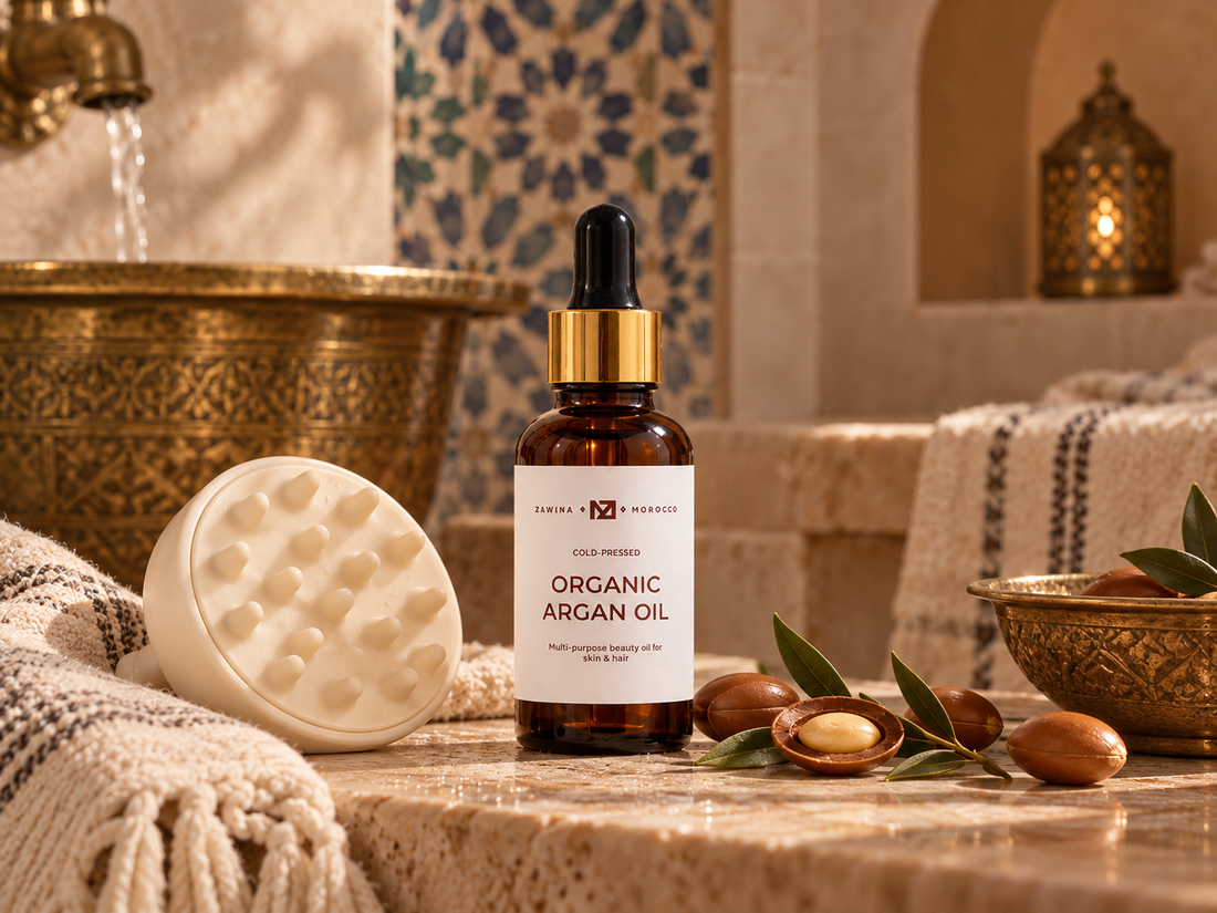 Moroccan argan kernels and pure cosmetic argan oil