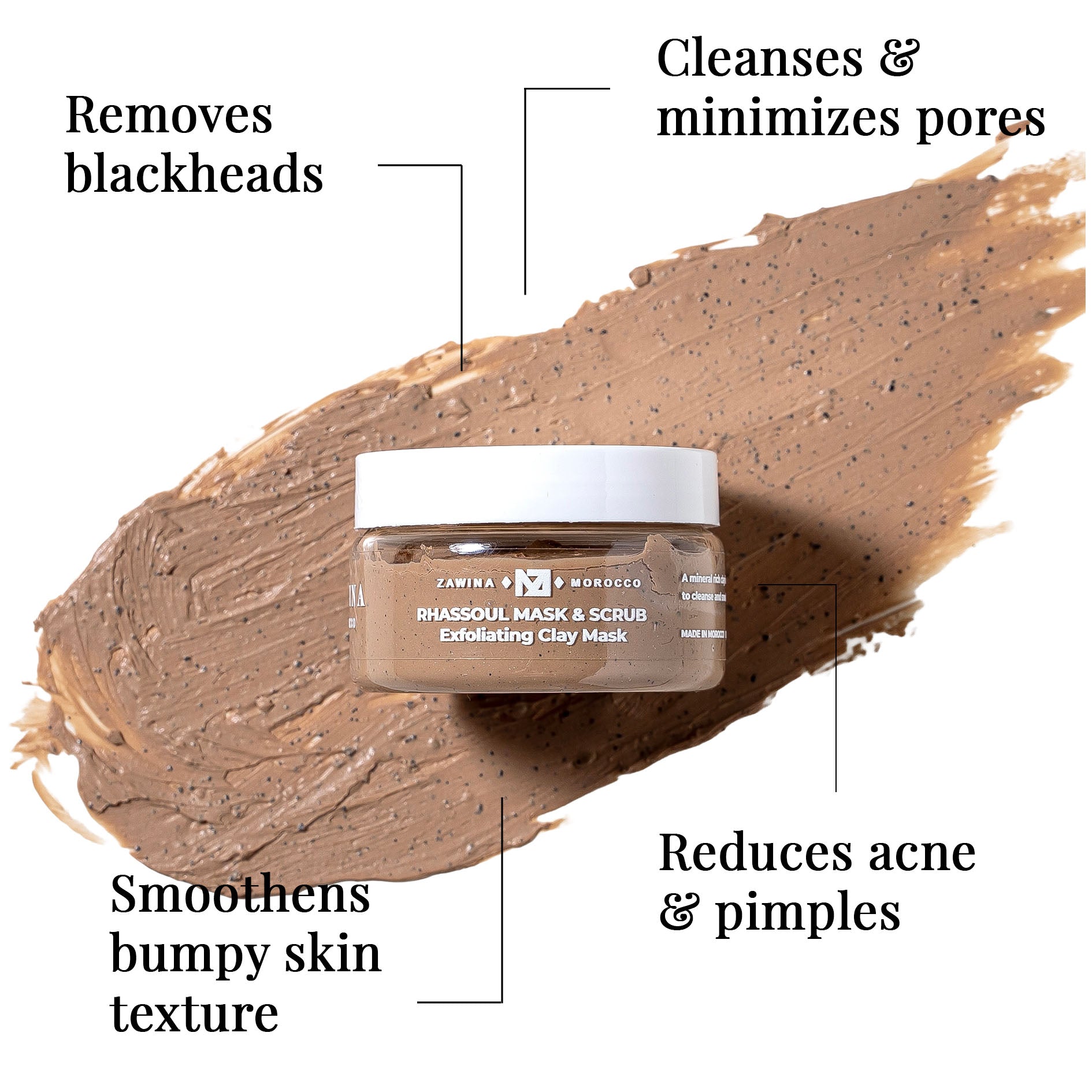 Rhassoul Mask & Scrub- A Luxurious Cleansing Clay. – Zawina Morocco